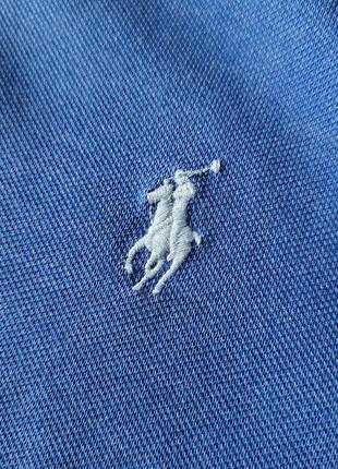 Polo ralph lauren розмір s-m чоловіча футболка поло синя slim fit stretch mesh4 фото