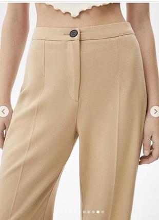 Bershka брюки брючины палаццо wide leg camel цвет3 фото