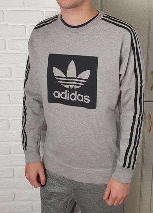 Мужская кофта свитшот adidas big logo / адидас оригинал