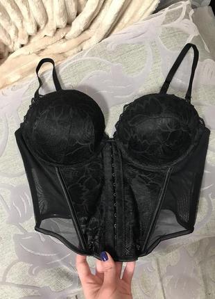 Корсет з мереживом і сіточкою 80в