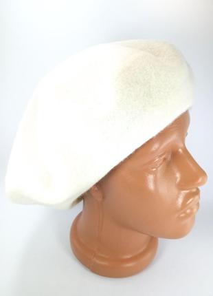 Женский берет шерстяной белый теплый фетровый зимний французский модный женские шапки береты