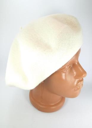 Жііночий берет білий бере теплий вовняний фетровий зимовий французький класичний жіночі берети шапки3 фото