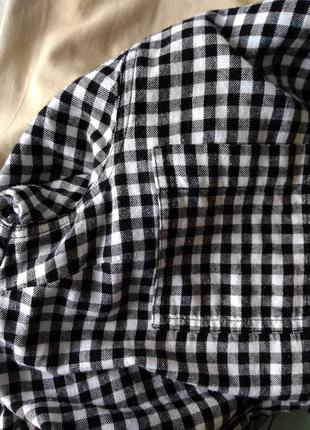 Р 10 / 44-46 стильная актуальная базовая рубашка блуза блузка в серую клетку хлопок new look7 фото