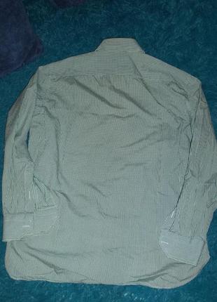 Рубашка в мелкую зеленую клетку,итальянское производство.2 фото