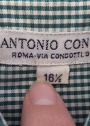 Рубашка в мелкую зеленую клетку,итальянское производство.5 фото