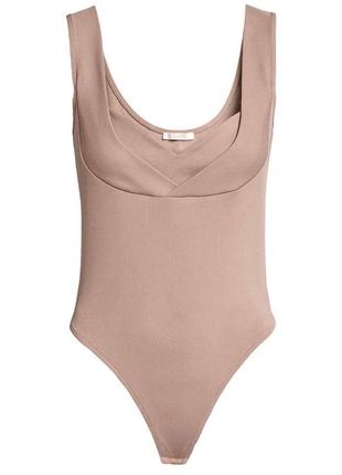 Боді беж в рубчик