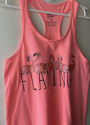 Майка розовая без дефектов фламинго flamingo love to lounge2 фото