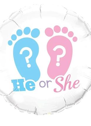Коло 45 см кулька на визначення статі - he or she