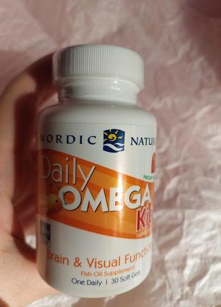 Nordic naturals daily omega kids, омега рыбий жир со вкусом натуральных фруктов, 30 капсул1 фото