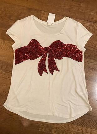 Футболка з паєтками, h&m , p.m