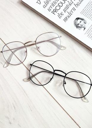 Имиджевые очки металлическая оправа, прозрачные очки для стиля2 фото
