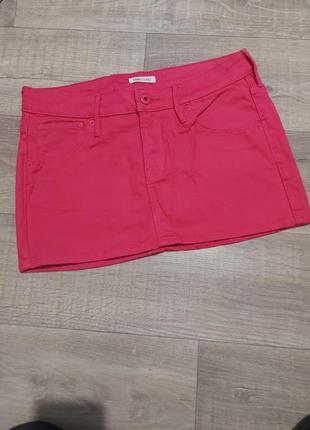 Джинсовая, яркая мини юбка