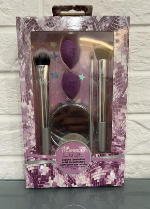 Real techniques poppin' perfection brush (brush/2pcs + spong/2pcs + mirror