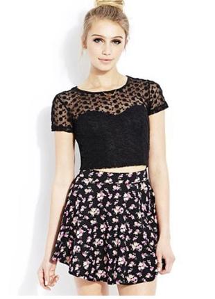 Пудровий жіночий топ forever21 мереживний croptop4 фото