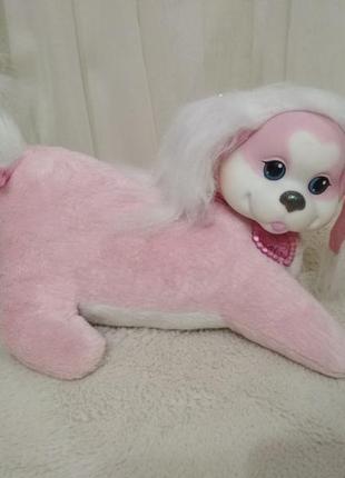 Беременная собака puppy surprise розовая с белым волосами + 3 котят4 фото
