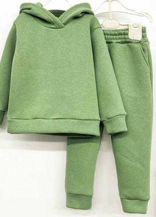 Костюм-двійка дитячий спортивний теплий флісовий, худі з капюшоном, штани, для хлопчика