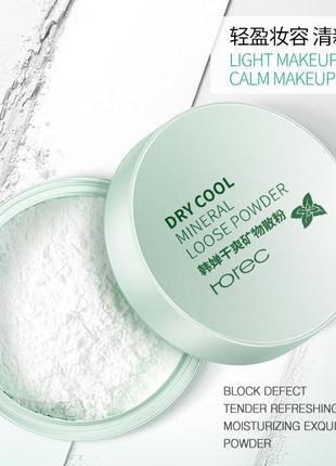 Акция!!! бесцветная матирующая минеральная пудра рассыпчатая rorec dry cool mineral loose powder 5 г9 фото