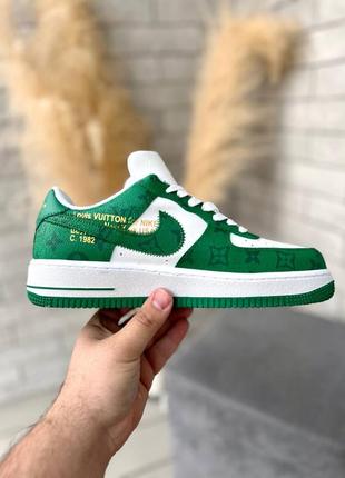 Louis vuitton nike air force 1 low by virgil abloh white green