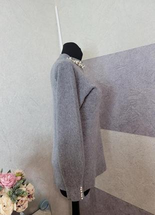 Кофта свитер мирор реглан с жемчугом3 фото