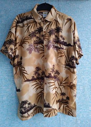 Бомбезная летняя гавайская рубашка гавайка rima 100% terivoile
