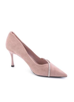Женские розовые туфли на шпильке5 фото