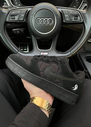 Чоловічі кросівки nike air force 1 yin yang fleece termo all black