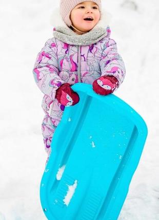 Детские сани ледянка технок 6481 санки пластиковые для катания по снегу игрушка для детей спорт зима2 фото