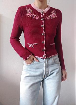 Хлопковый кардиган бордовый