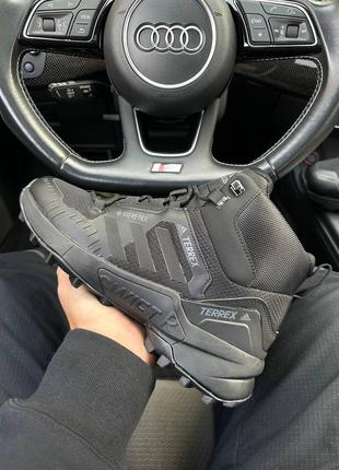 Зимові чоловічі кросівки адідас чорні adidas terrex swift r termo all black8 фото