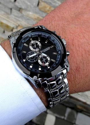 Мужские серебряные наручные часы curren / куррен6 фото