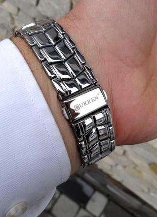 Мужские серебряные наручные часы curren / куррен8 фото