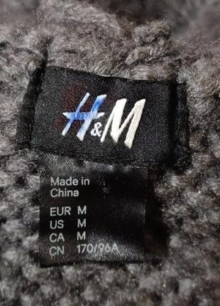 Брендовый стильный теплый вязаный свитер джемпер с шерстью и мохером р. m от h&amp;m с объемным воротником4 фото