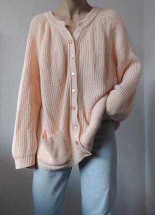 Винтажный кардиган пудровый свитер с пуговицами пудровер реглан лонгслив кофта оверсайз кардиган8 фото
