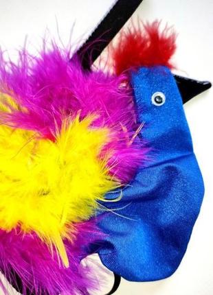 Трусики мужская птица синяя курочка секси эротик сексуальные трусы стринги стринги лгбт+ с перьями эротические3 фото