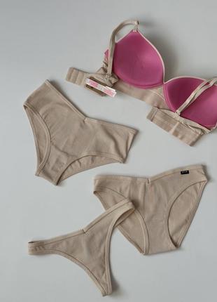 Бежевий ліфчик victoria's secret pink без кісточок5 фото