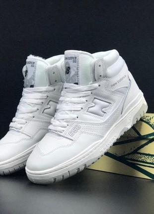 Зимние высокие мужские кожаные кроссовки с мехом в стиле new balance 650 🆕 зимни нью баланс