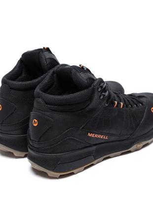 Мужские зимние кожаные ботинки merrell black4 фото