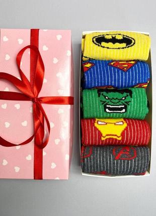 Набір жіночих шкарпеток 36-41 5 пар з мультяшним малюнком у подарунковій коробці4 фото