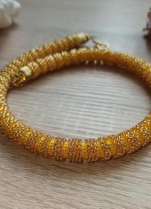 Джгут з бісеру золотий пісок
