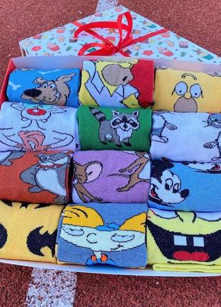 Подарунковий набір жіночих шкарпеток на 12 пар 36-41 р у святковій коробці