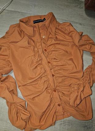 Блуза жатка оранжевая, офисная блуза