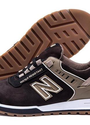 Мужские кожаные кроссовки nb clasic brown