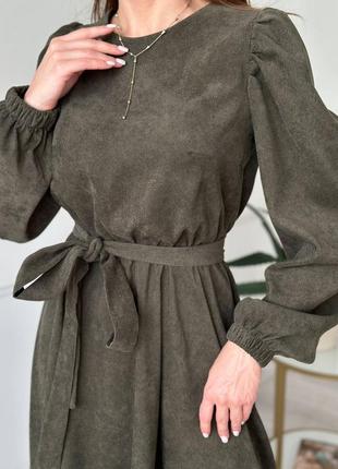 Жіноча сукня-міді хакі, довге плаття