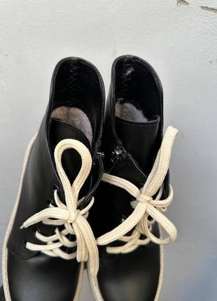Женские ботинки зимние черные3 фото
