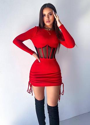 Сукня з імітацією корсету8 фото