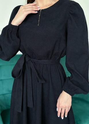 Жіноча сукня-міді чорна, довге плаття чорне4 фото
