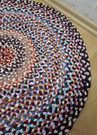 Килимки круглої форми  з плетених кіс з х/б тканини.2 фото
