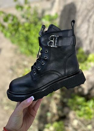 Натуральна шкіра черевики челси на флісі осінні ботинки платформа тракторна підошва демі кожа