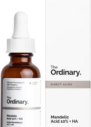 The ordinary mandelic acid 10% + ha разглаживающая эксфолиативная сыворотка, 30 мл