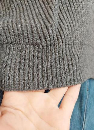 Фирменный bershka стильный свитер оверсайз на 42 % вискоза в сером цвете, размер м-ка6 фото
